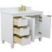 Bellaterra Home Trento 43" 2-Door 3-Drawer White Freestanding Vanity Set - Luxe Vanity & Tub