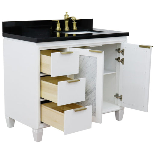 Bellaterra Home Trento 43" 2-Door 3-Drawer White Freestanding Vanity Set - Luxe Vanity & Tub