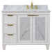 Bellaterra Home Trento 43" 2-Door 3-Drawer White Freestanding Vanity Set - Luxe Vanity & Tub