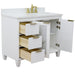 Bellaterra Home Trento 43" 2-Door 3-Drawer White Freestanding Vanity Set - Luxe Vanity & Tub