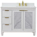 Bellaterra Home Trento 43" 2-Door 3-Drawer White Freestanding Vanity Set - Luxe Vanity & Tub