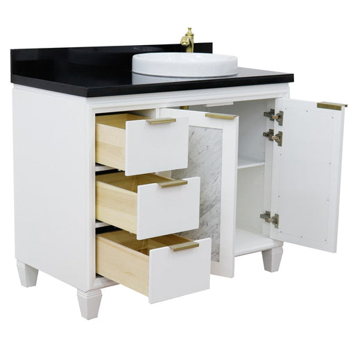 Bellaterra Home Trento 43" 2-Door 3-Drawer White Freestanding Vanity Set - Luxe Vanity & Tub