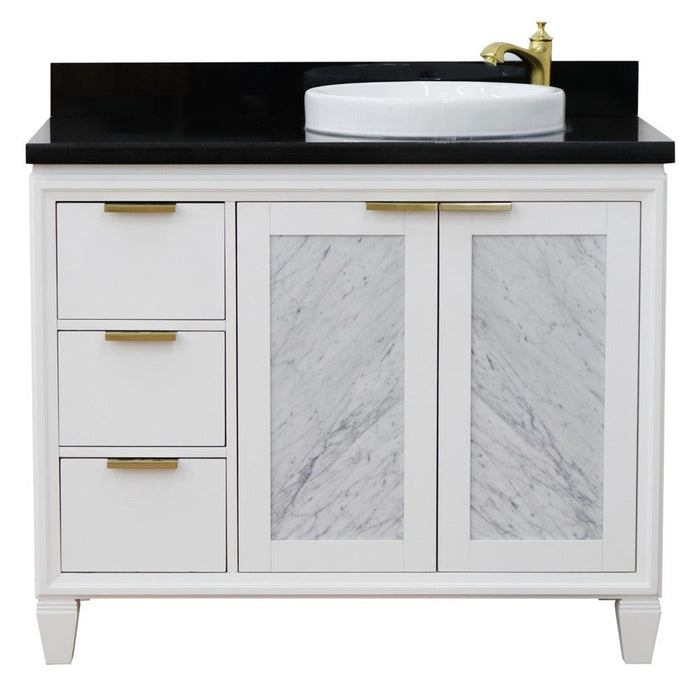 Bellaterra Home Trento 43" 2-Door 3-Drawer White Freestanding Vanity Set - Luxe Vanity & Tub