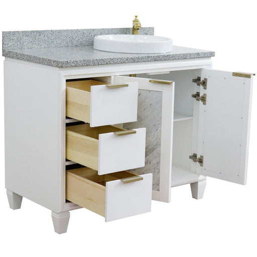 Bellaterra Home Trento 43" 2-Door 3-Drawer White Freestanding Vanity Set - Luxe Vanity & Tub