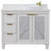 Bellaterra Home Trento 43" 2-Door 3-Drawer White Freestanding Vanity Set - Luxe Vanity & Tub