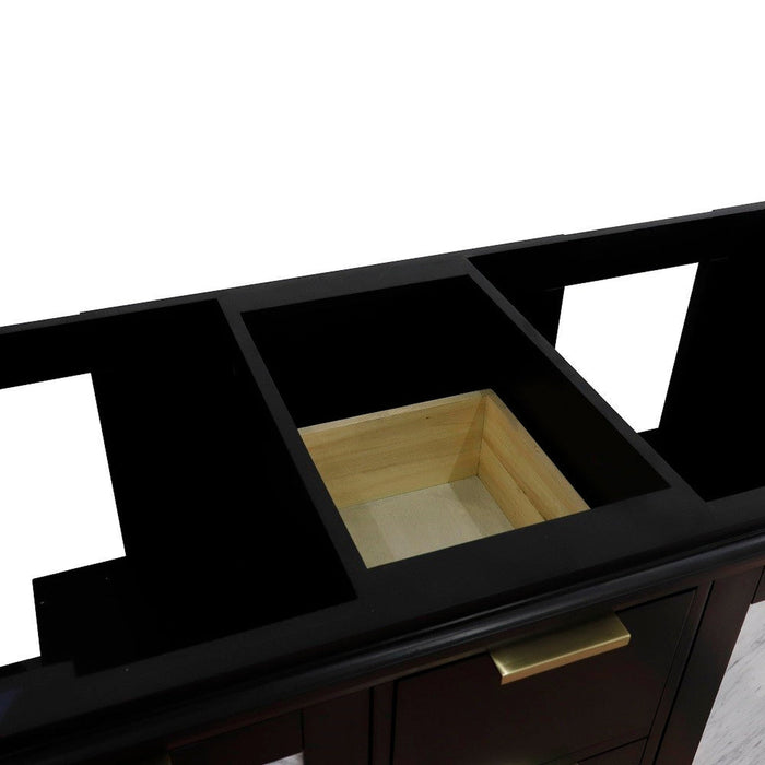 Bellaterra Home Trento 60" 4-Door 3-Drawer Black Freestanding Double Vanity Base - Luxe Vanity & Tub