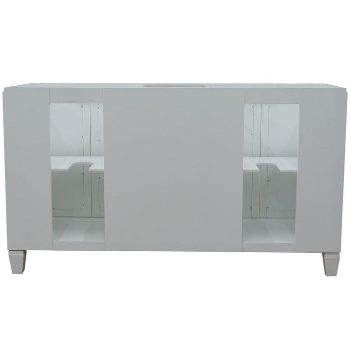 Bellaterra Home Trento 60" 4-Door 3-Drawer White Freestanding Double Vanity Base - Luxe Vanity & Tub