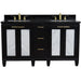 Bellaterra Home Trento 61" 4-Door 3-Drawer Black Freestanding Vanity Set - Luxe Vanity & Tub