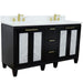 Bellaterra Home Trento 61" 4-Door 3-Drawer Black Freestanding Vanity Set - Luxe Vanity & Tub