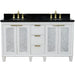 Bellaterra Home Trento 61" 4-Door 3-Drawer White Freestanding Vanity Set - Luxe Vanity & Tub