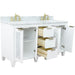 Bellaterra Home Trento 61" 4-Door 3-Drawer White Freestanding Vanity Set - Luxe Vanity & Tub