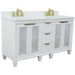 Bellaterra Home Trento 61" 4-Door 3-Drawer White Freestanding Vanity Set - Luxe Vanity & Tub