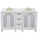 Bellaterra Home Trento 61" 4-Door 3-Drawer White Freestanding Vanity Set - Luxe Vanity & Tub