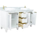 Bellaterra Home Trento 61" 4-Door 3-Drawer White Freestanding Vanity Set - Luxe Vanity & Tub