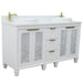 Bellaterra Home Trento 61" 4-Door 3-Drawer White Freestanding Vanity Set - Luxe Vanity & Tub