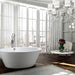 Bellaterra Home Udine 67" x 24" Glossy White Oval Acrylic Freestanding Soaking Bathtub