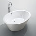 Bellaterra Home Udine 67" x 24" Glossy White Oval Acrylic Freestanding Soaking Bathtub - Luxe Vanity & Tub