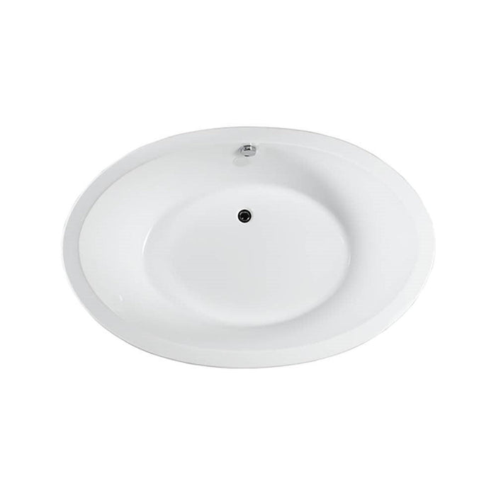 Bellaterra Home Udine 67" x 24" Glossy White Oval Acrylic Freestanding Soaking Bathtub - Luxe Vanity & Tub