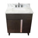 Bellaterra Home Urban 31" 1-Door 2-Drawer Silvery Brown Freestanding Vanity Set With Ceramic Undermount Rectangular Sink and White Carrara Marble Top - Luxe Vanity & Tub