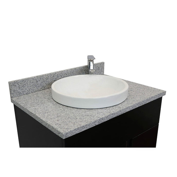 Bellaterra Home Urban 31" 1-Door 2-Drawer Silvery Brown Freestanding Vanity Set With Ceramic Vessel Sink and Gray Granite Top - Luxe Vanity & Tub