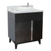 Bellaterra Home Urban 31" 1-Door 2-Drawer Silvery Brown Freestanding Vanity Set With Ceramic Vessel Sink and White Carrara Marble Top - Luxe Vanity & Tub