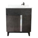 Bellaterra Home Urban 31" 1-Door 2-Drawer Silvery Brown Freestanding Vanity Set With Ceramic Vessel Sink and White Quartz Top - Luxe Vanity & Tub