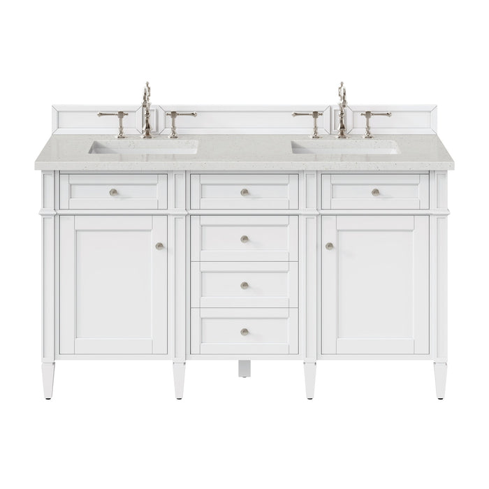 Brittany 60" Double Bathroom Vanity in Bright White