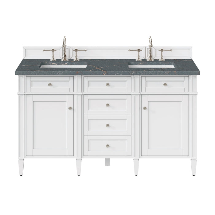 Brittany 60" Double Bathroom Vanity in Bright White