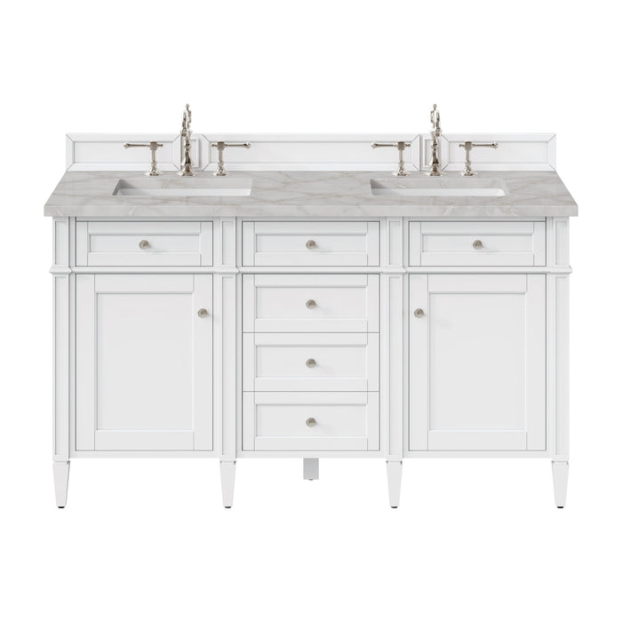 Brittany 60" Double Bathroom Vanity in Bright White