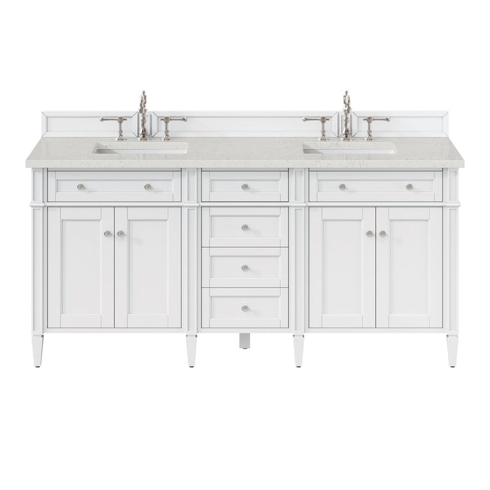 Brittany 72" Double Bathroom Vanity in Bright White