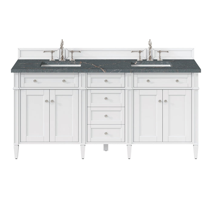 Brittany 72" Double Bathroom Vanity in Bright White