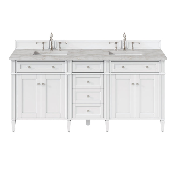 Brittany 72" Double Bathroom Vanity in Bright White