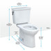 TOTO Drake 1.28 GPF Two Piece Elongated Chair Height Toilet with Left Hand Lever - Luxe Vanity & Tub