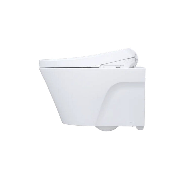 TOTO AP Wall-Hung 0.9 / 1.28 GPF Dual Flush Elongated Chair Height Toilet with Washlet+ S7A Bidet Seat, Duo-Fit Tank System, and Actuator Plate Flush - Luxe Vanity & Tub