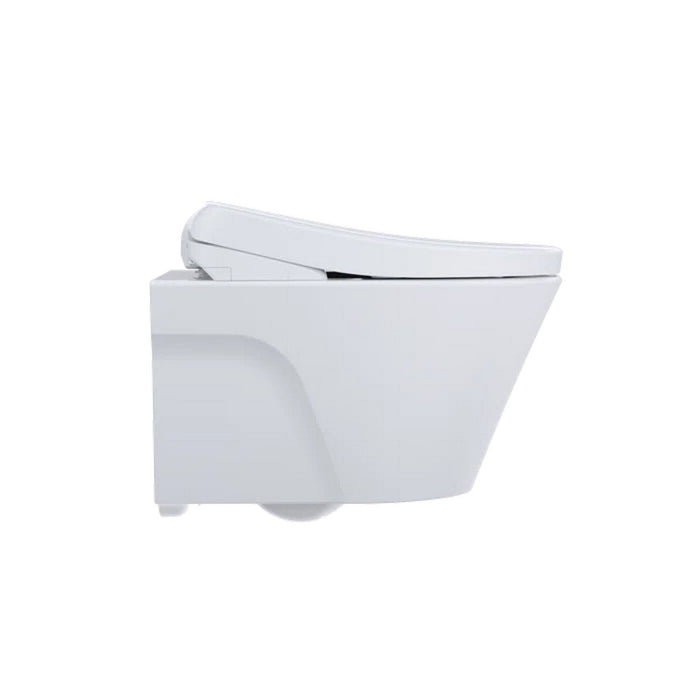 TOTO AP Wall-Hung 0.9 / 1.28 GPF Dual Flush Elongated Chair Height Toilet with Washlet+ S7A Bidet Seat, Duo-Fit Tank System, and Actuator Plate Flush - Luxe Vanity & Tub