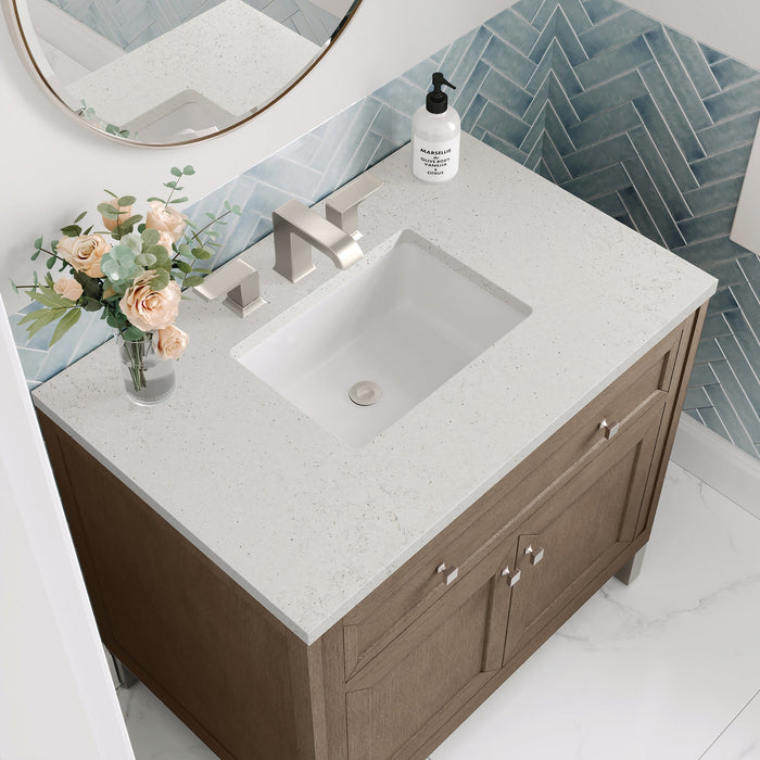 Chicago 36" Single Bathroom Vanity Whitewashed Walnut