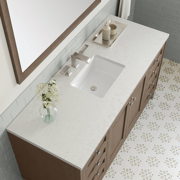 Chicago 60" Single Bathroom Vanity in Whitewashed Walnut