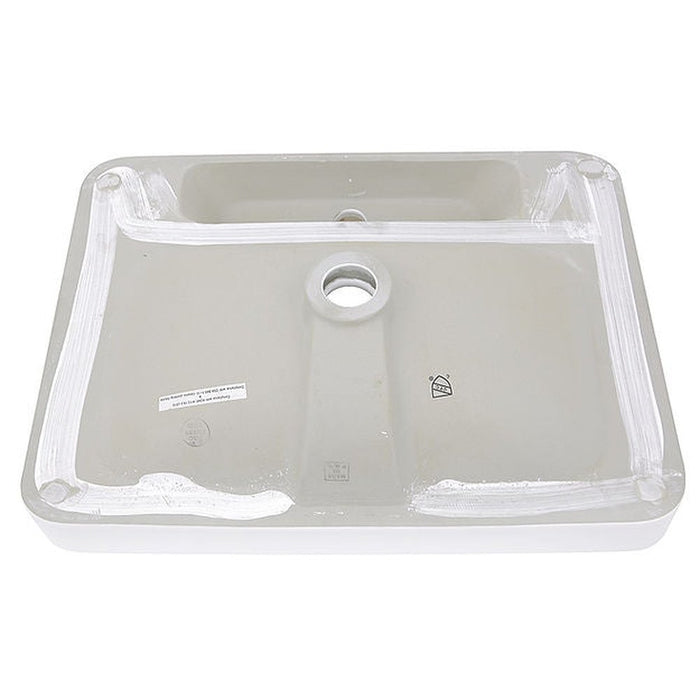 Great Point Collection Nantucket Sinks 23 Inch 1-hole Rectangular Drop-In Ceramic Vanity Sink DI-2317-R1