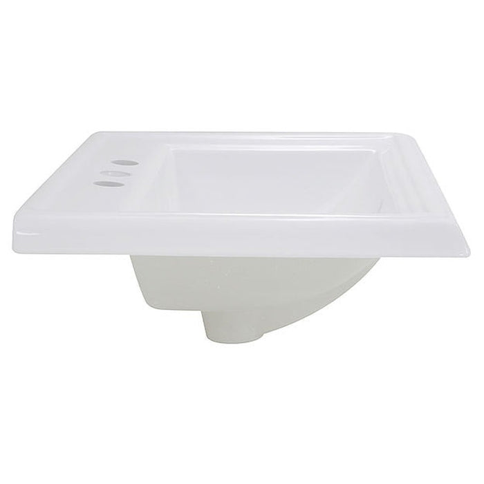 Great Point Collection Nantucket Sinks 23 Inch Rectangular Drop-In Ceramic Vanity Sink DI-2418-R4