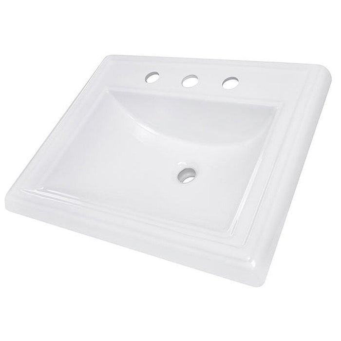 Great Point Collection Nantucket Sinks 23 Inch Rectangular Drop-In Ceramic Vanity Sink DI-2418-R8
