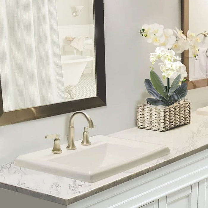 Great Point Collection Nantucket Sinks 23 Inch Rectangular Drop-In Ceramic Vanity Sink DI-2418-R8