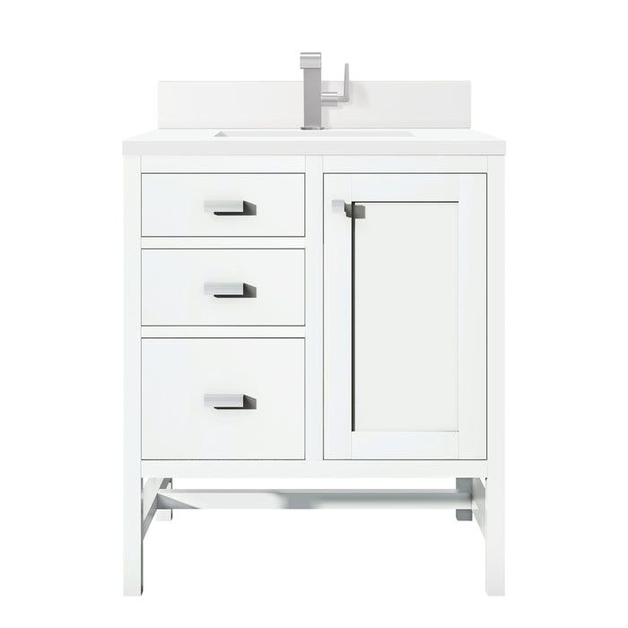 Addison 30" Single Vanity Cabinet in Glossy White