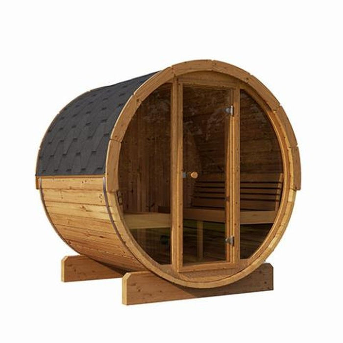 SaunaLife Ergo E8G 6-Person Barrel Sauna w/ Glass Front SL-MODELE8G