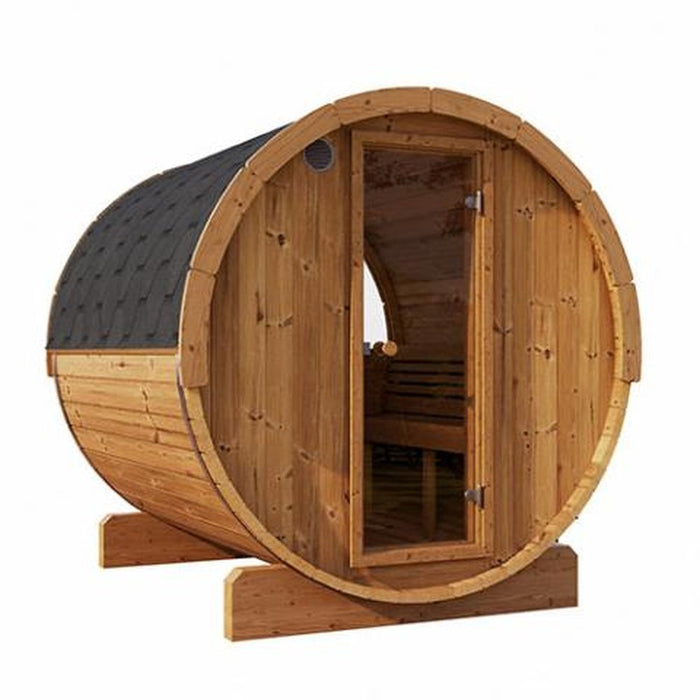 SaunaLife Ergo E6W 3-Person Barrel Sauna w/ Half-Moon Rear Window SL-MODELE6W