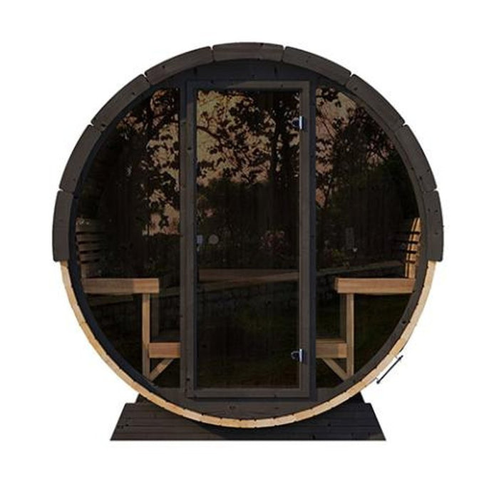 SaunaLife 6-Person Glass-Front Outdoor Barrel Sauna ERGO EE8G
