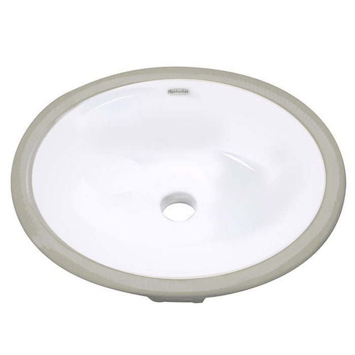 Great Point Collection Nantucket Sinks  Glazed Bottom 13 Inch X 10 Inch Undermount Ceramic Sink In White GB-13x10-W