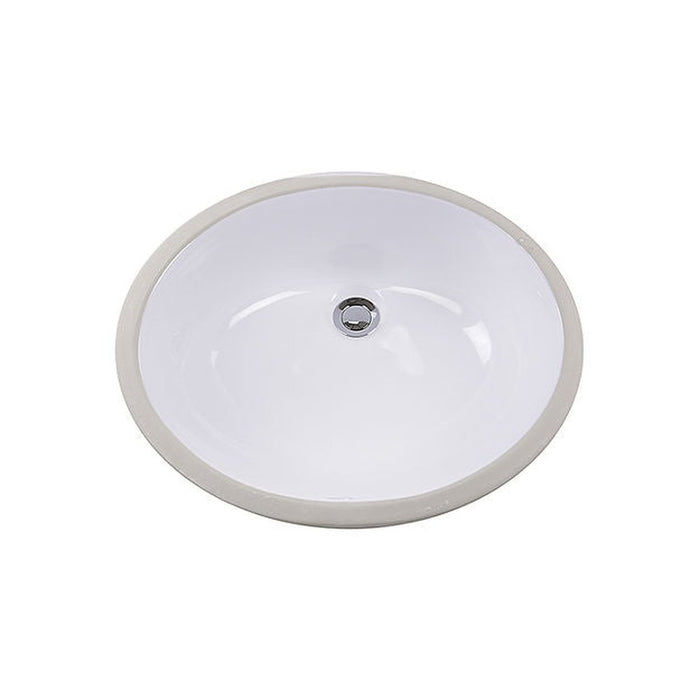 Great Point Collection Nantucket Sinks 15 Inch x 12 Inch Glazed Bottom Undermount GB-15x12-W Oval Ceramic Sink In White