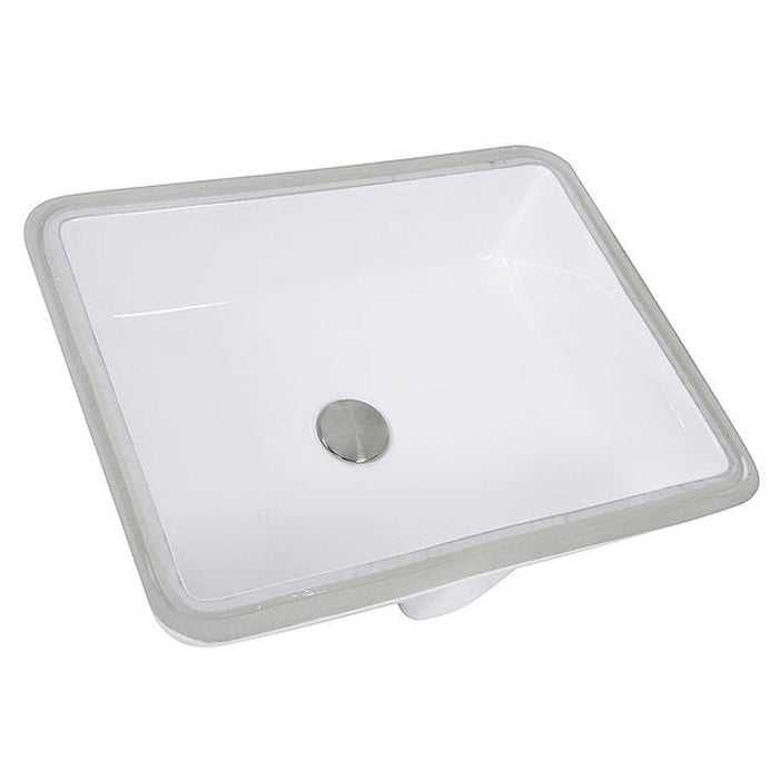 Great Point Collection Nantucket Sinks 17 Inch x 13 Inch Glazed Bottom UndermountRectangle Ceramic Sink In White