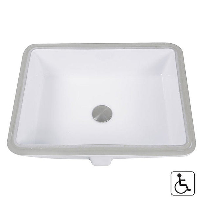 Great Point Collection Nantucket Sinks 17 Inch x 13 Inch Glazed Bottom UndermountRectangle Ceramic Sink In White
