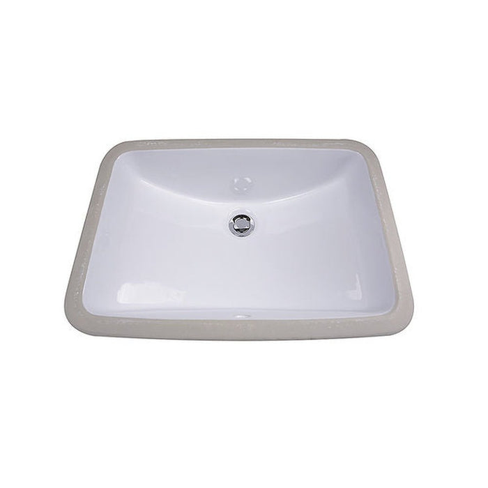 Great Point Collection Nantucket Sinks 18 Inch x 12 Inch Glazed Bottom Undermount GB-18x12-W Rectangle Ceramic Sink In White
